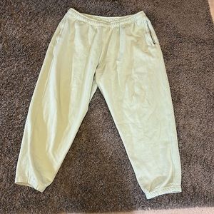Nike lime green baggy sweatpants with zip up pockets